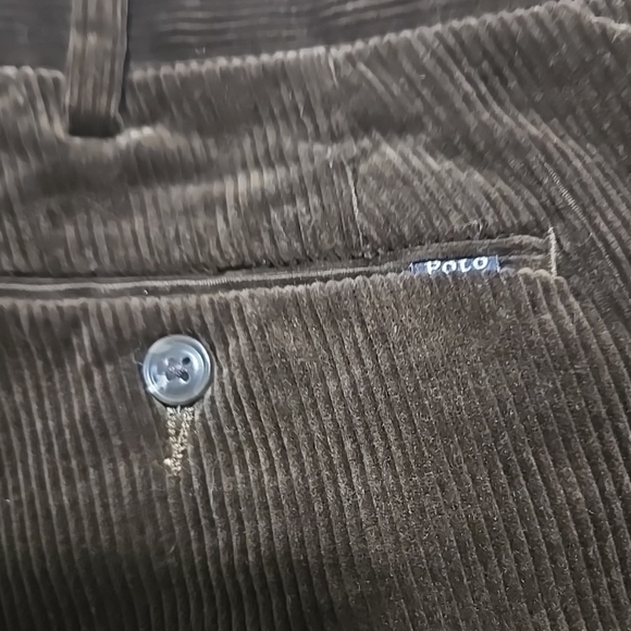 Vintage Polo Ralph Lauren Dark Brown Corduroy Pants Mens 36×30(29) Classic Fit - Picture 4 of 10
